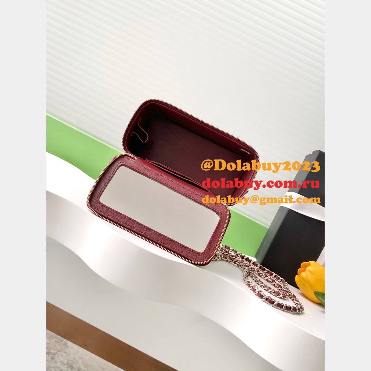 AP4590 1:1 Mirror Chain Shoulder Vanity Bag