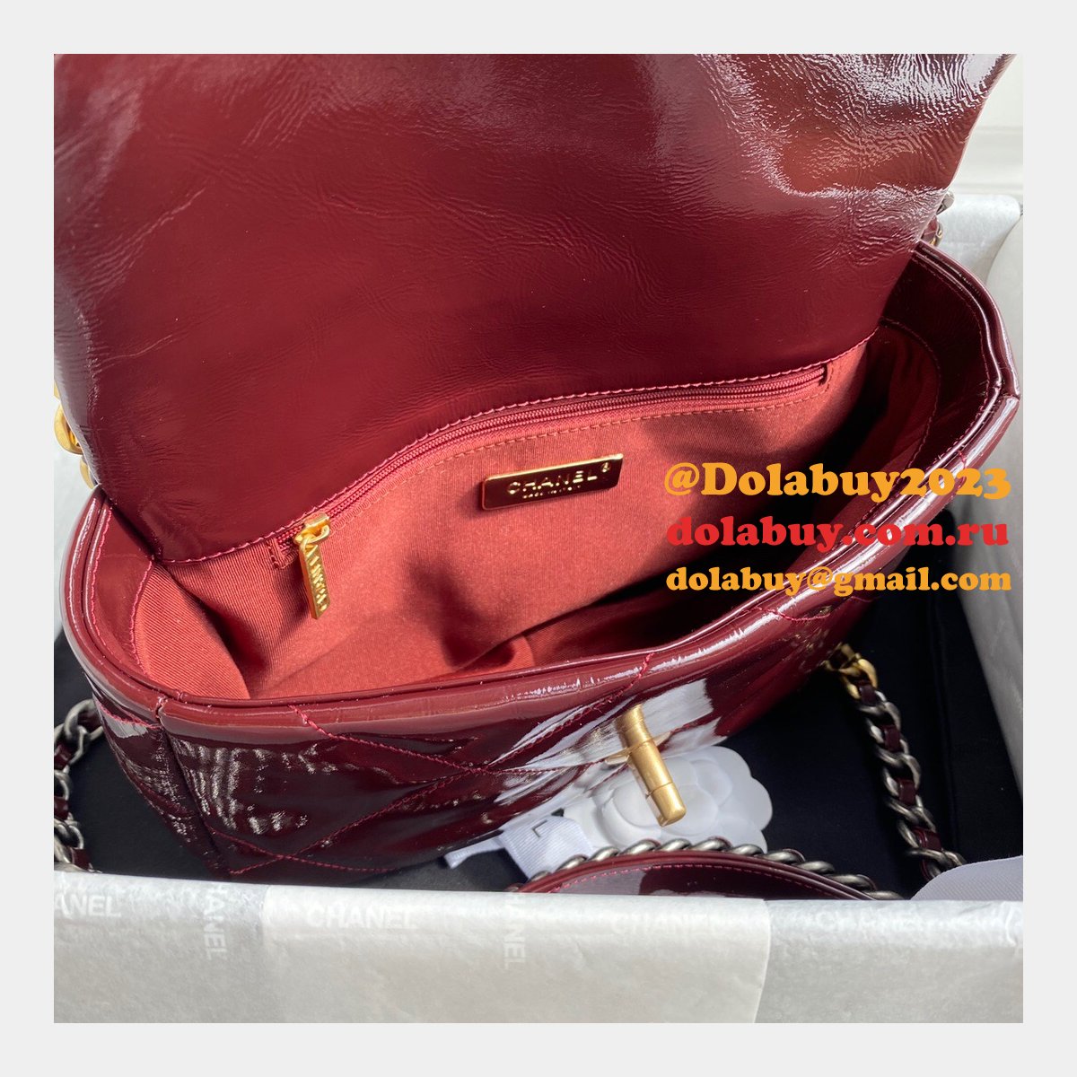 CC Replica 26CM Goatskin Gold-Tone Silver-Tone & Ruthenium