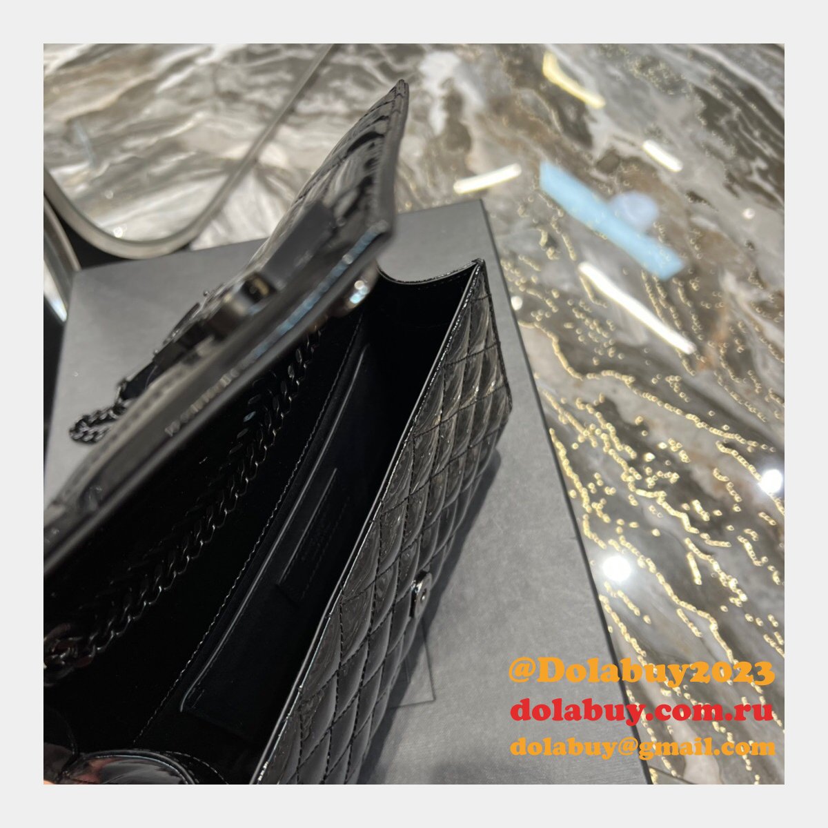 Monogram YSL #526286 Knockoff Envelope Top Best Matelasse Chain