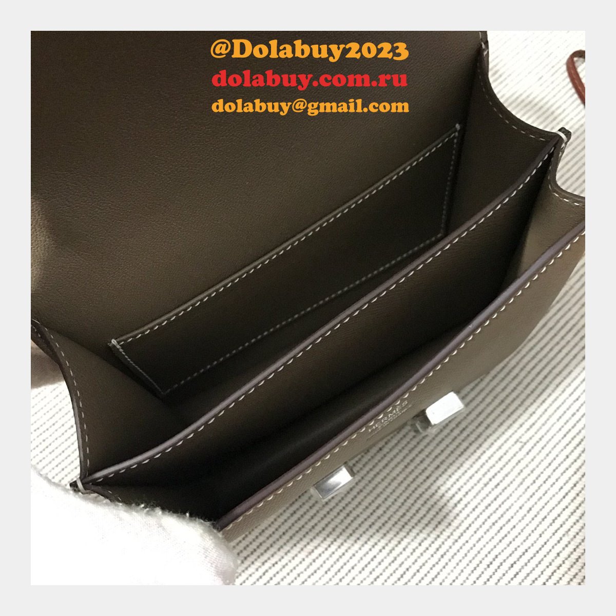 Hermes Constance Bag 18cm Epsom Leather Dark grey