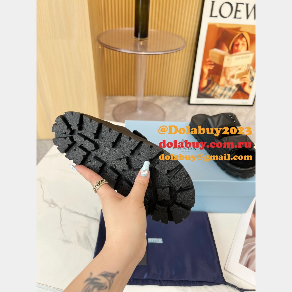 7 Star prada Padded nappa leather sandals