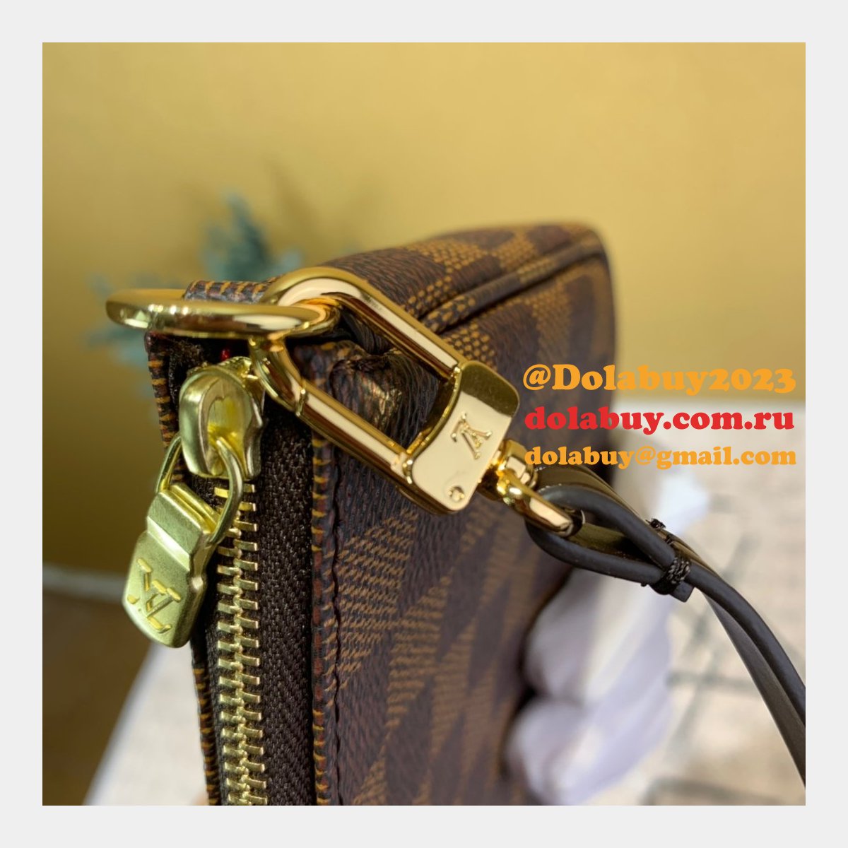 Luxury Auth Louis Vuitton Damier Pochette Accessoires M41206