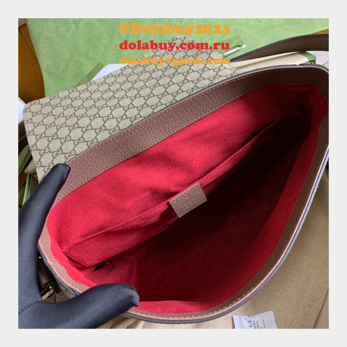 high quality G*u*i replica 658542 gg messenger bag in gg supreme