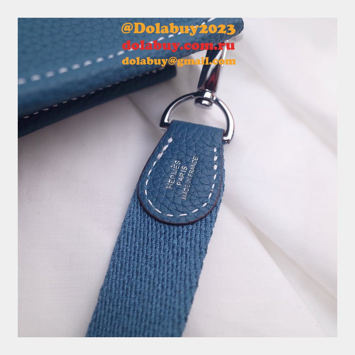 Cheap High Quality Replica Hermes Evelyne For Blue Sale