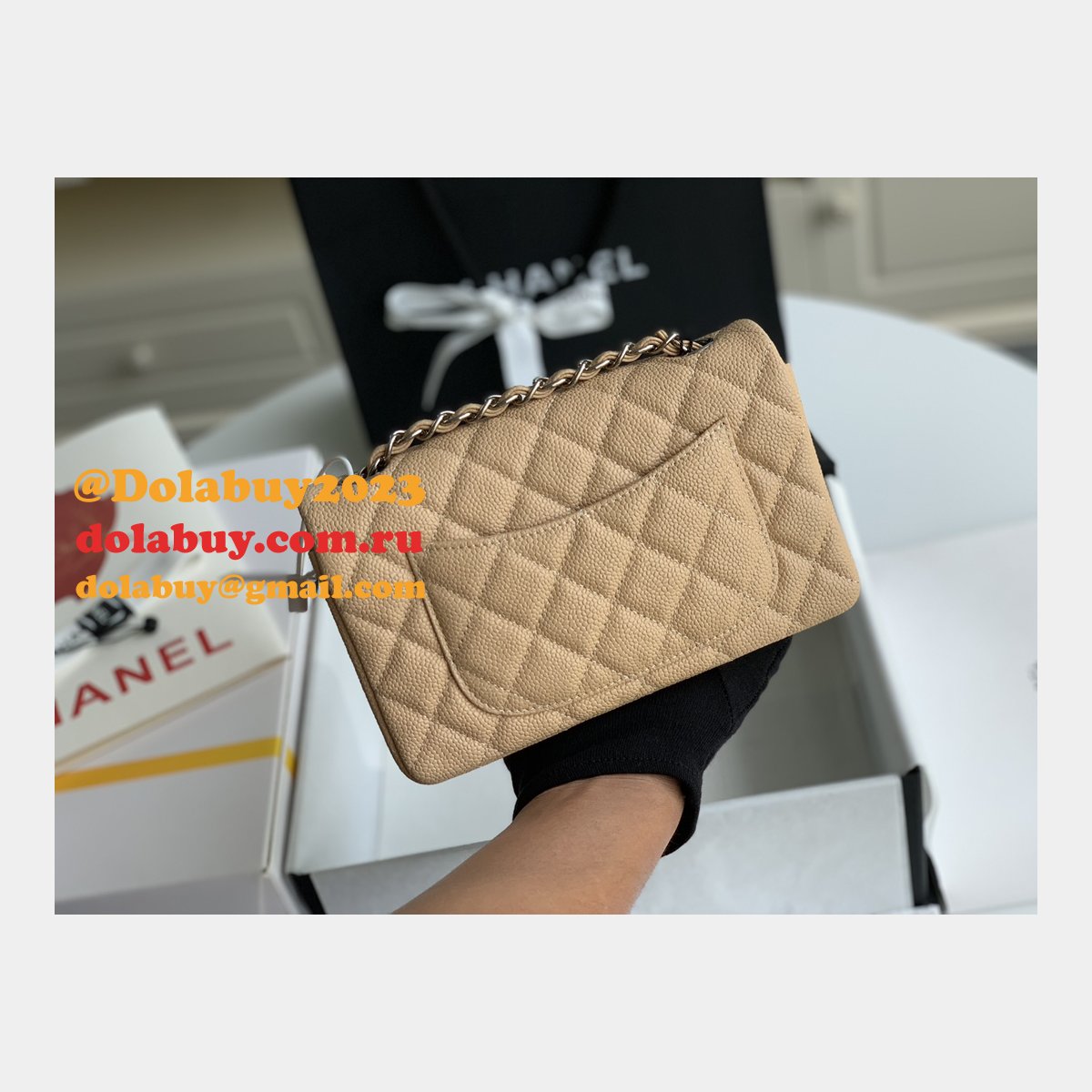 Best Chane Fake Caviar Calfskin Classic Flap Bag 1116 20CM