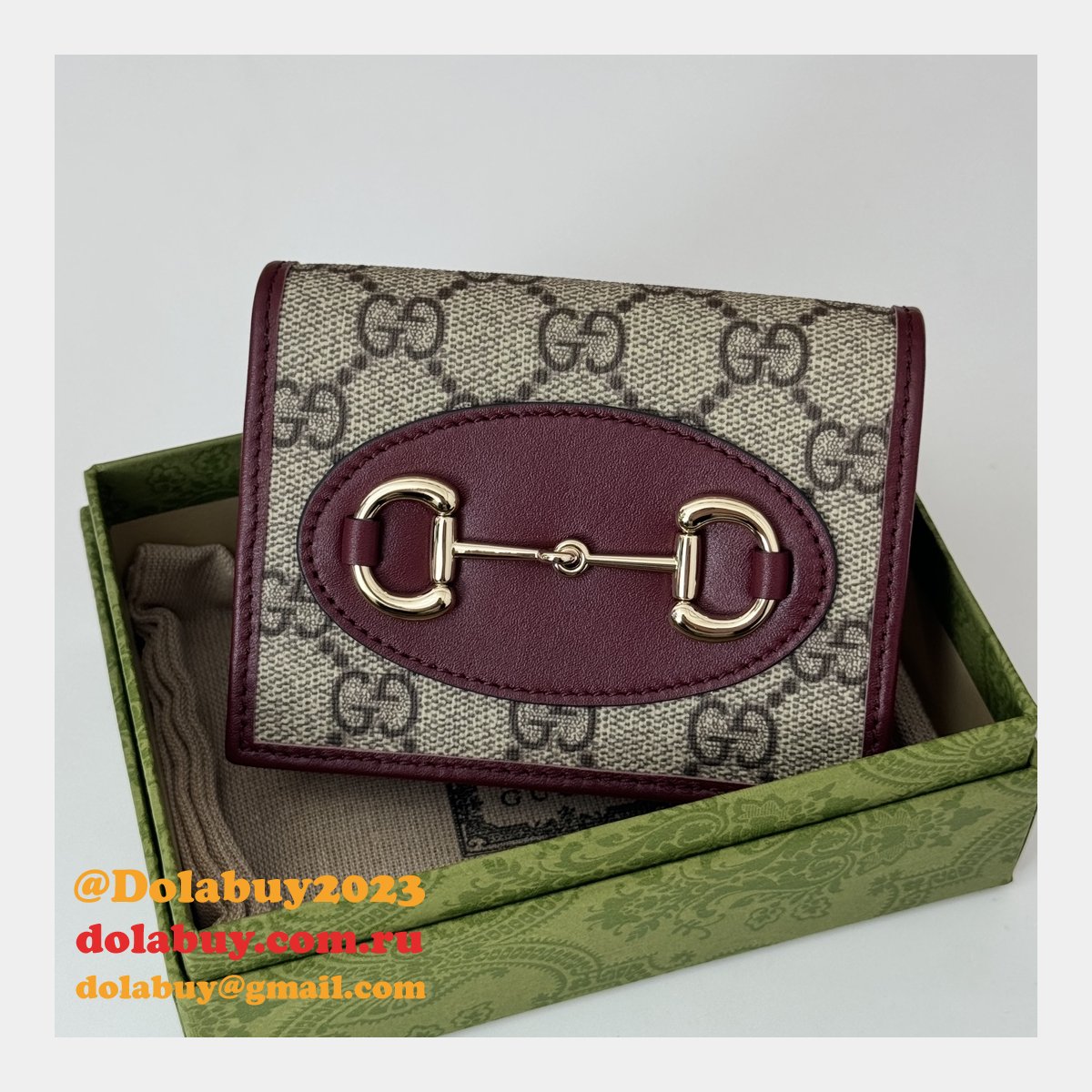 G*u*i inspired 621887 horsebit 1955 card case wallet