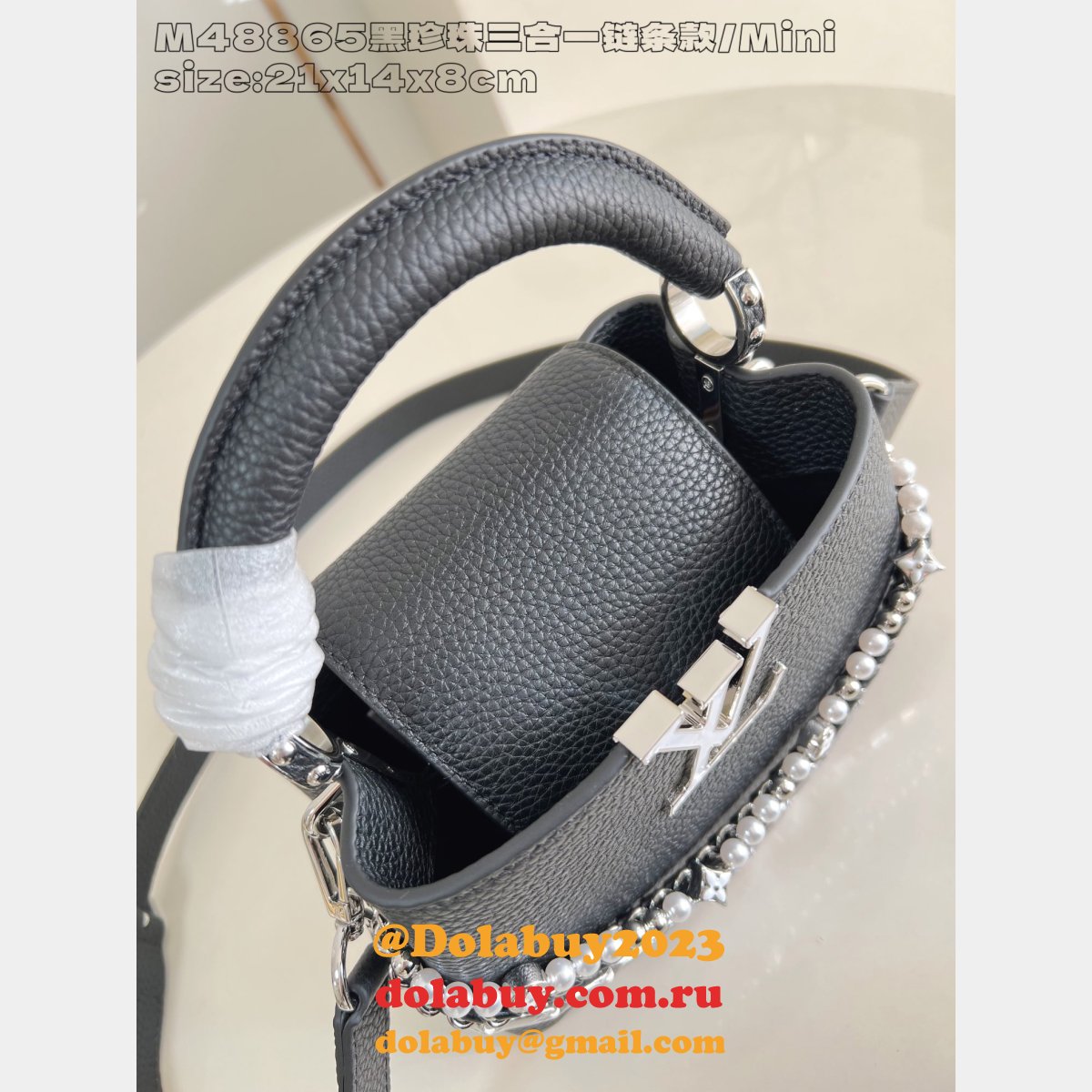Louis Vuitton The Capucines High Quality M48865 Black Pearl Bag