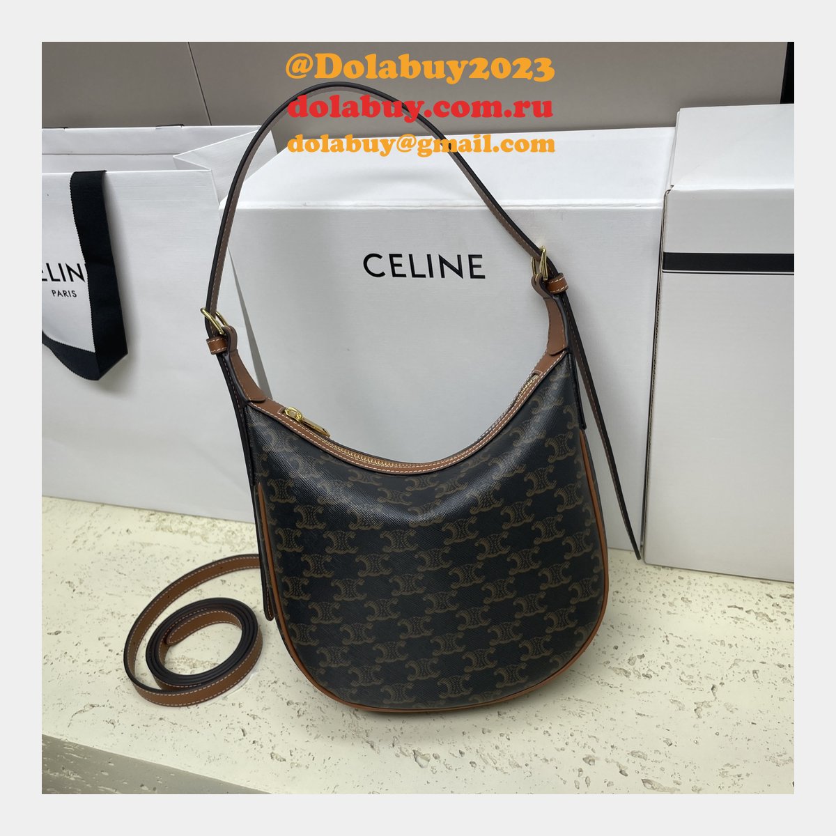 Designer Celine Fake 117253 Heloise Cuir Triomphe Bag
