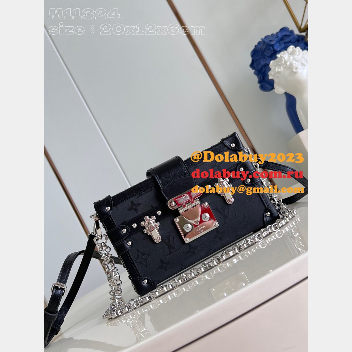 Petite Malle H27 M11324 Black Inspired Louis Vuitton Fashion Bag
