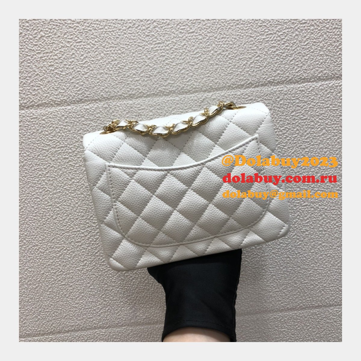 Perfect CC 17CM Classic Flap Caviar Leather Bag