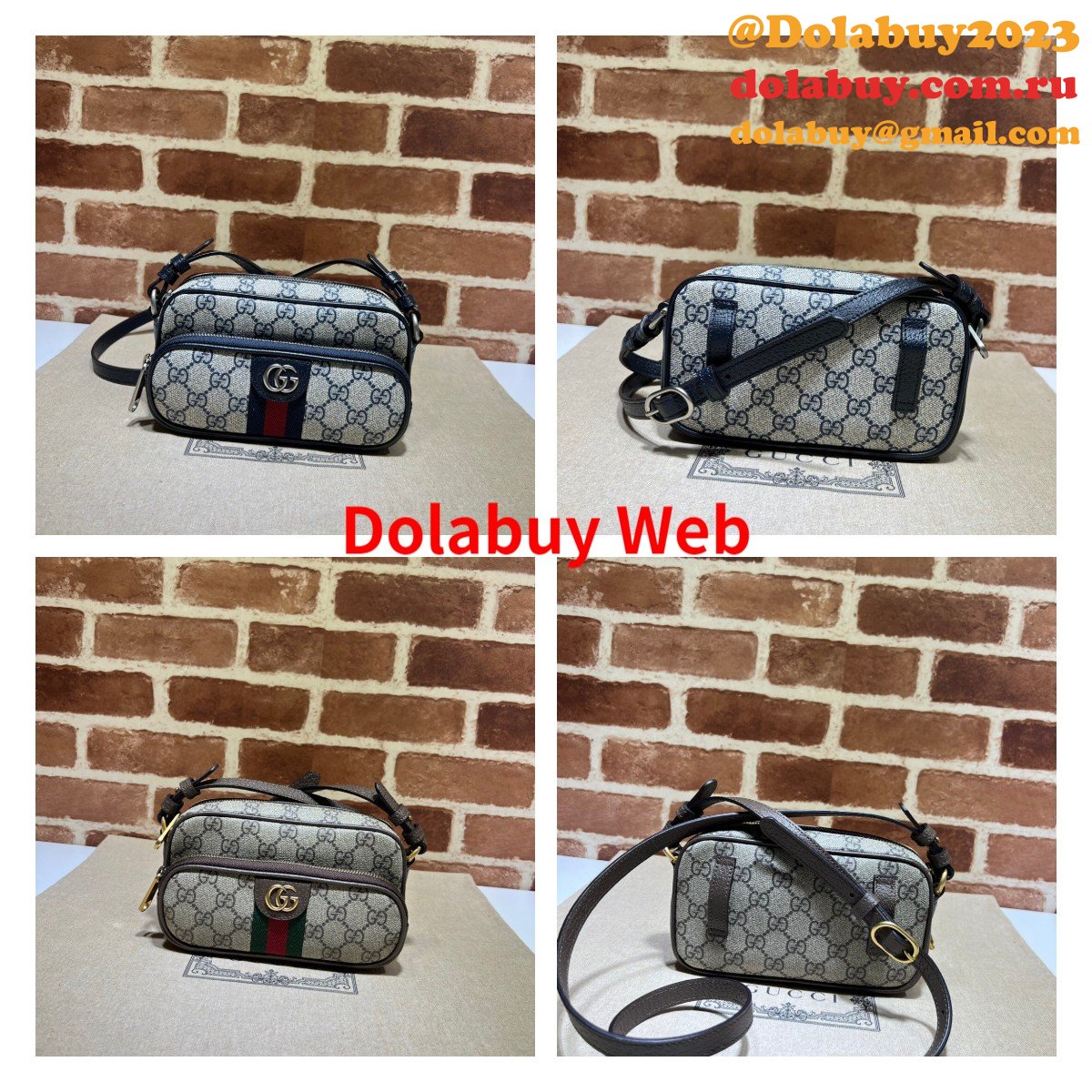 brown/blue G*u*i replica ophidia gg 722557 bag