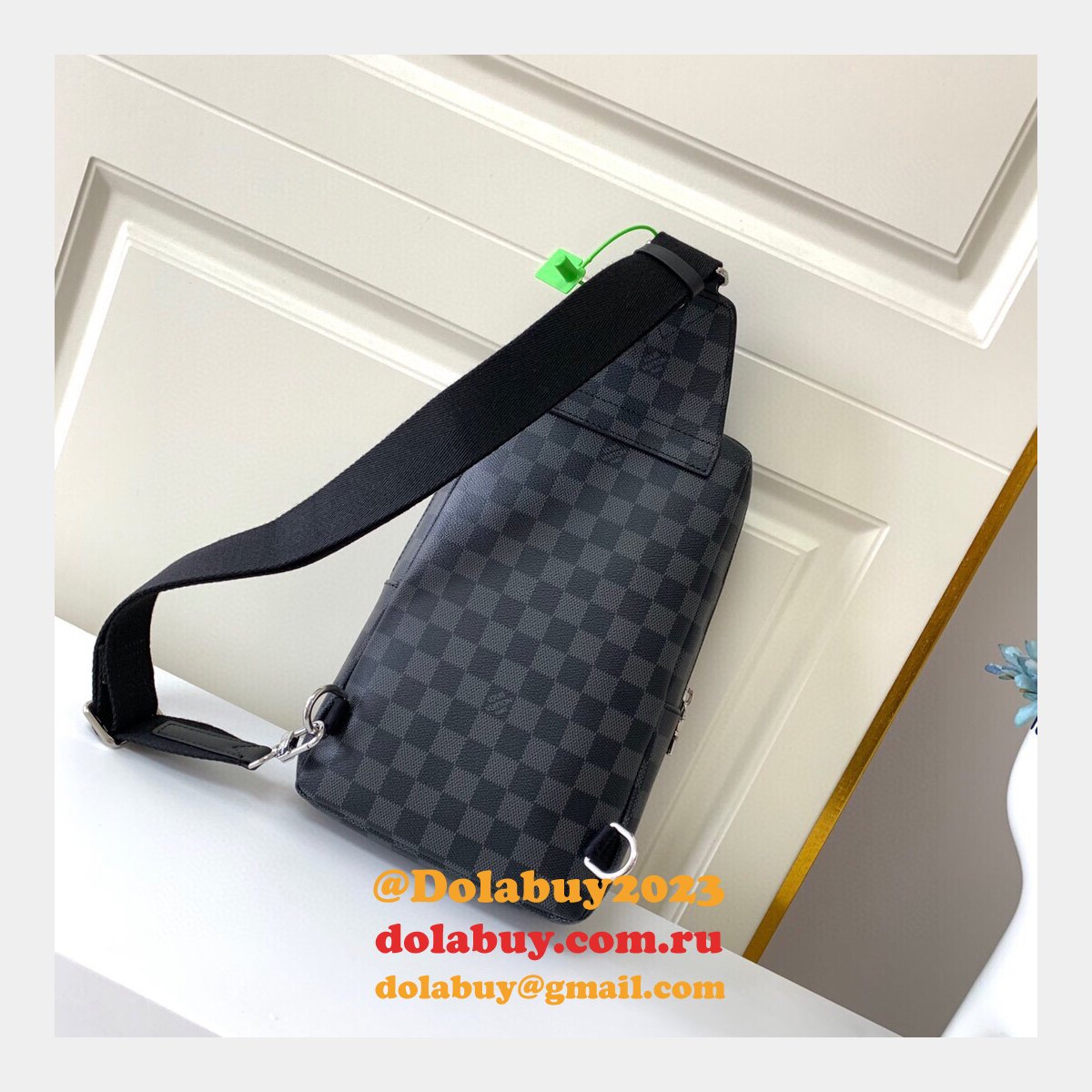 Louis Vuitton Replicas Avenue Sling Bag Damier Graphite Canvas N41719 Grey