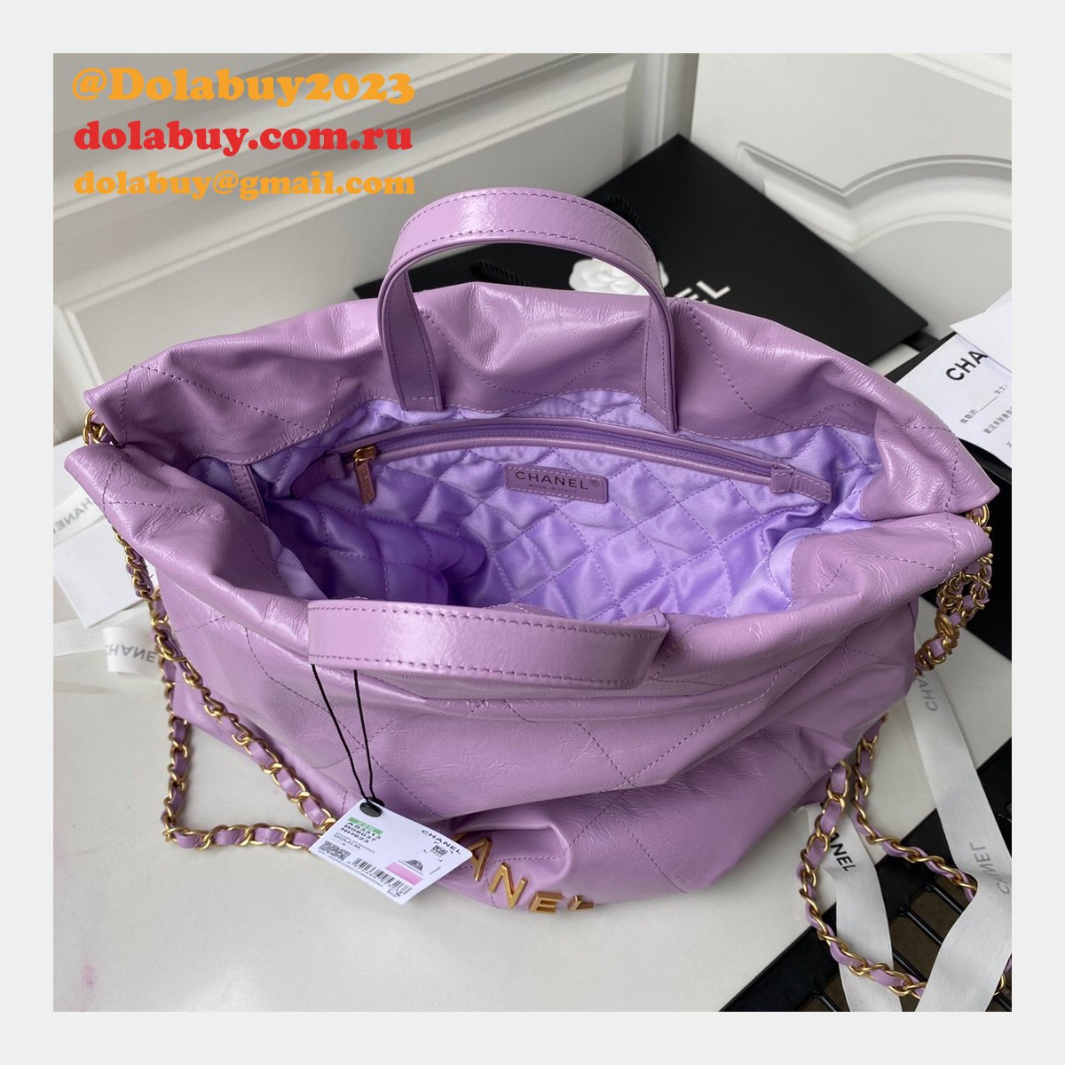 Designer 22 Replica Backpack Shiny Calfskin AS3313 Gold-Tone Metal