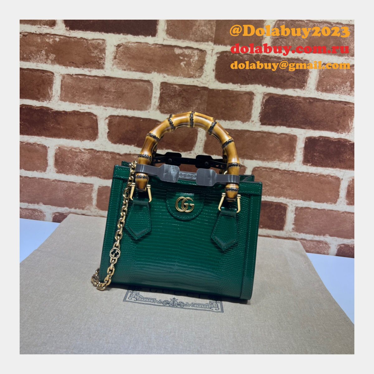 aaa quality replica G*u*i diana lizard 675800 bag