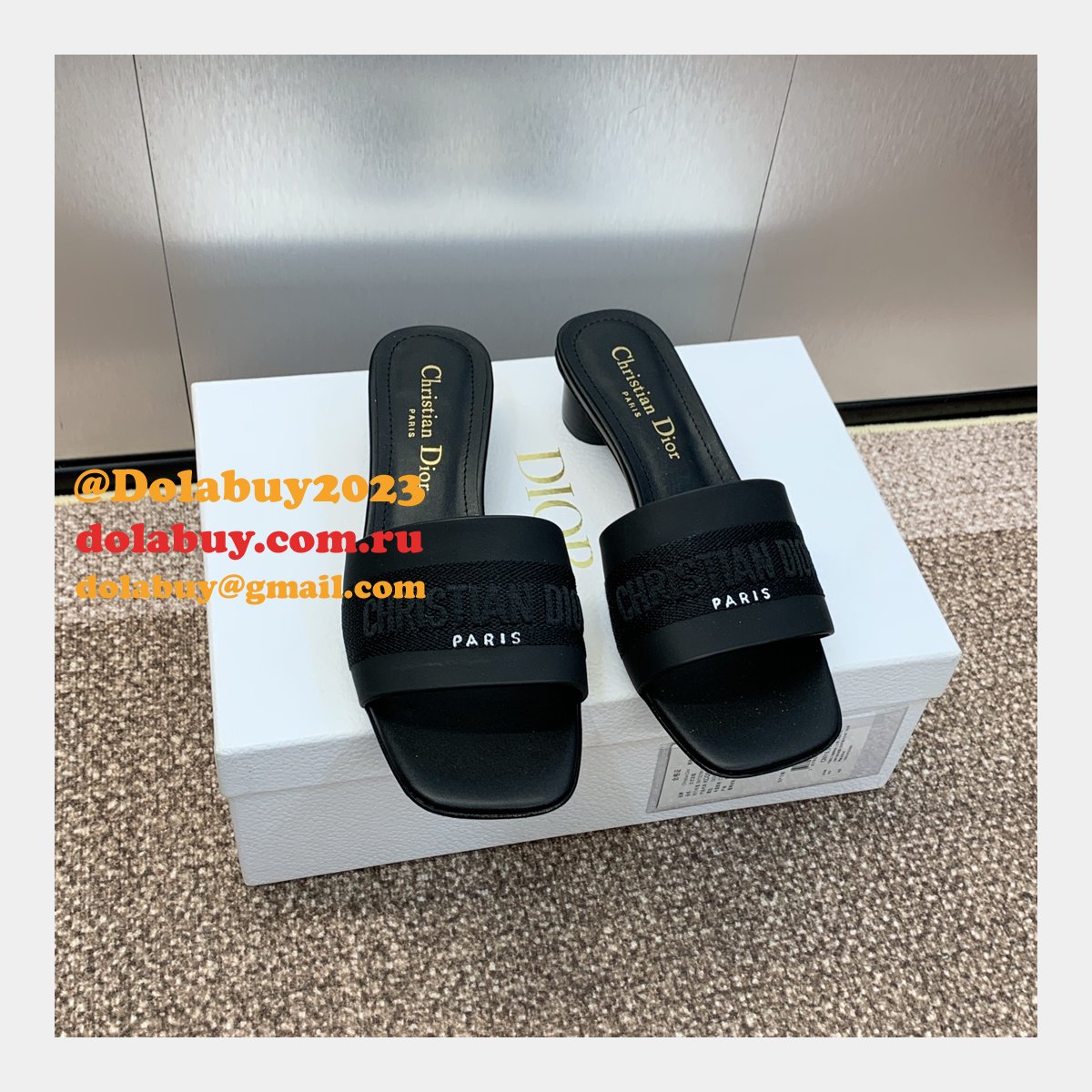 Top Quality DIOR Dway Heeled Slide