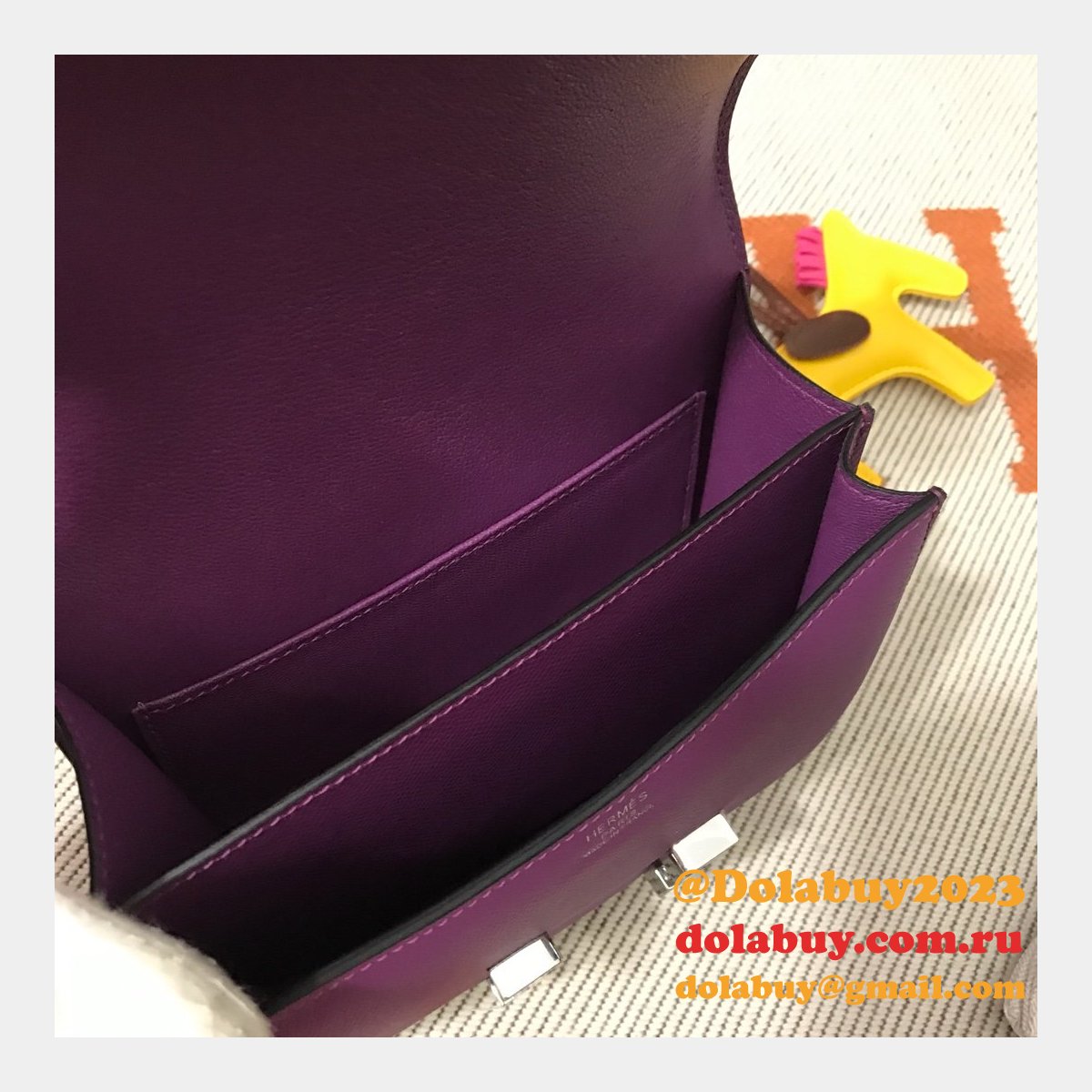 Hermes Constance Bag 18cm Epsom Leather Purple