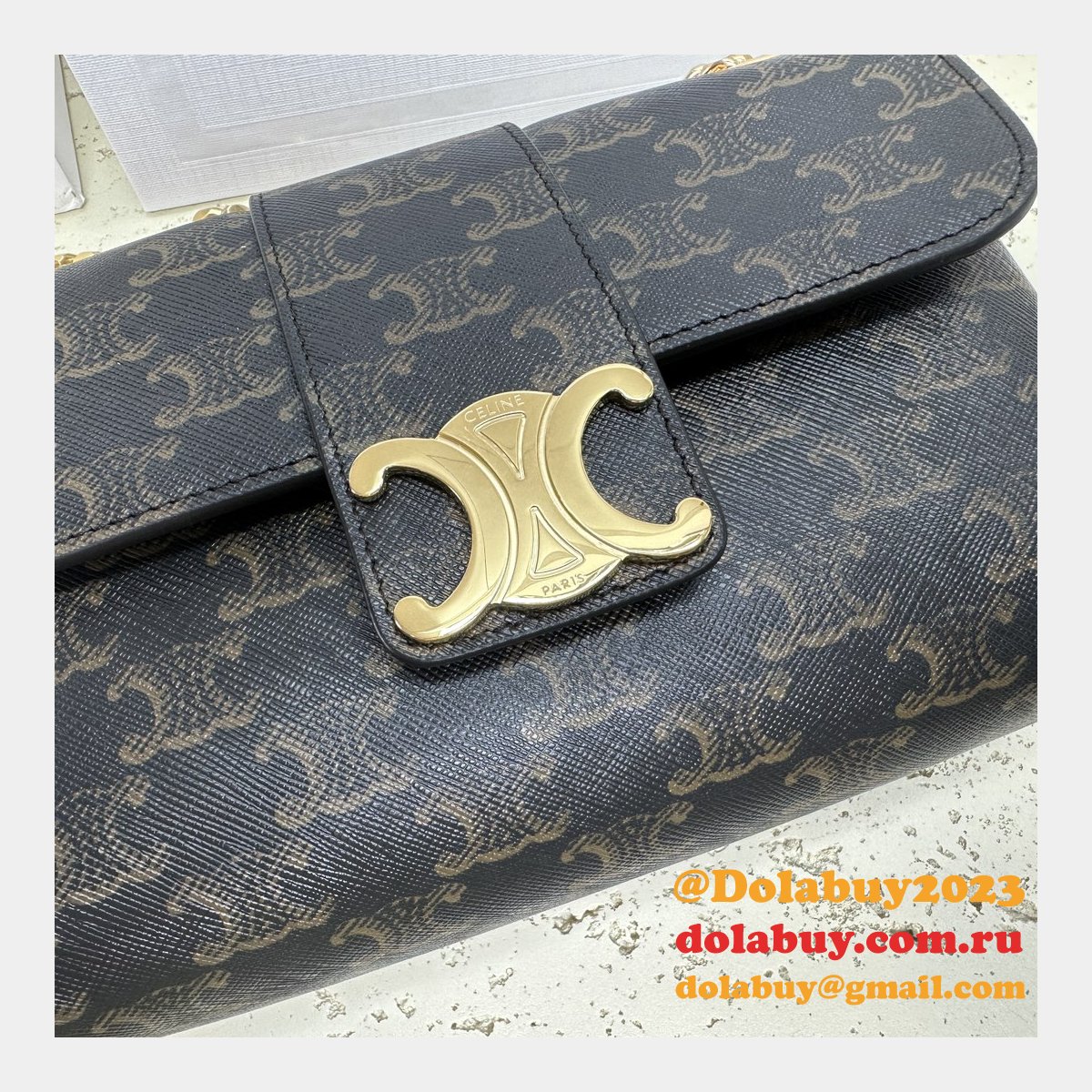 Celine Victoire Triomphe Canvas Tan 116593 Duplicate Bag