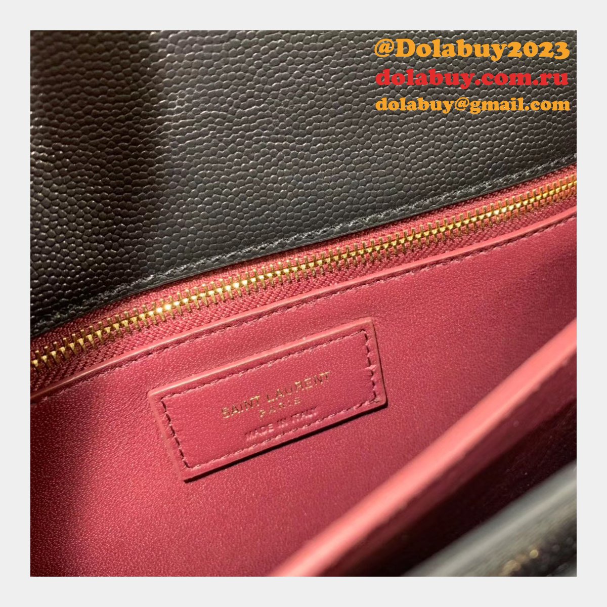 YSL Replica New Cassandra 532750 Caviar Envelope Bag