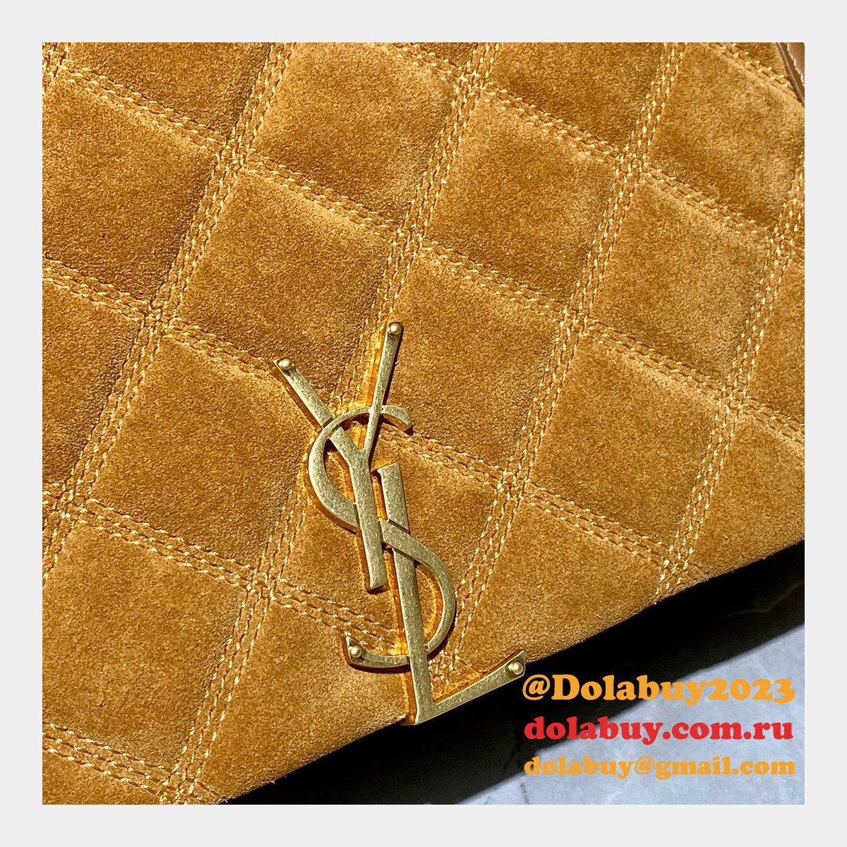 Saint Laurent Becky Small Brown Monogram Luxury Quilted Shoulder