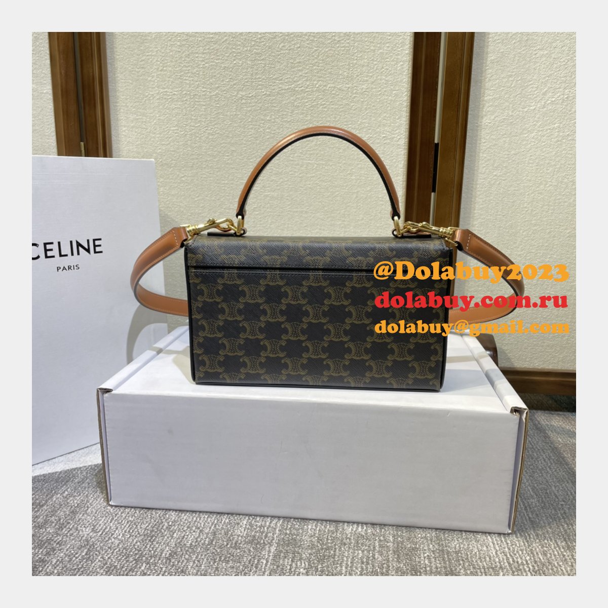 7 Star CELINE BOX TRIOMPHE Duplicate NEW BAG #199992