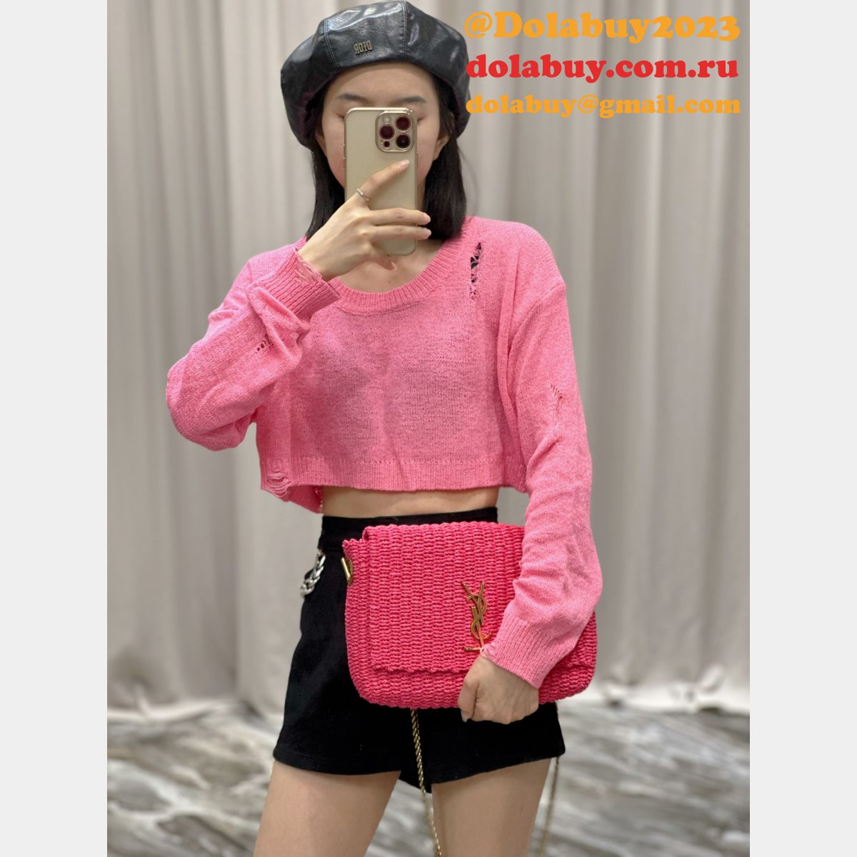 Designer Replica Saint Laurent Kate Clutch 553804 Rose Bag