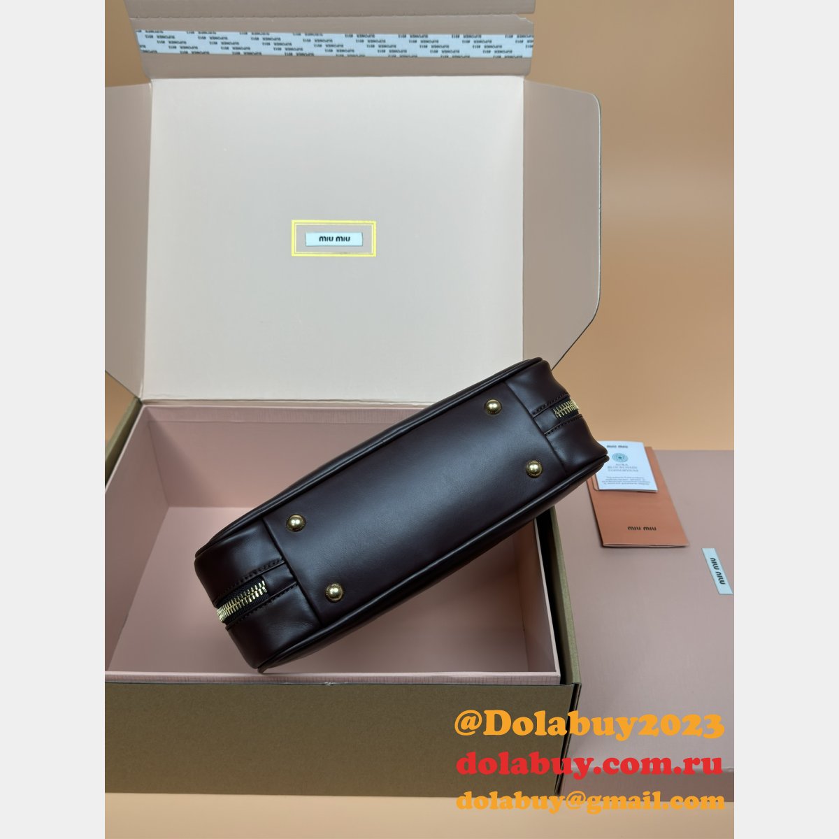 AAA+ Fashion MIU MIU 5BB173 Leather Beau Bag