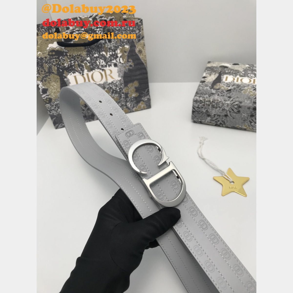 Top Quality CHRISTIAN DIOR 35MM 7 Star BELT