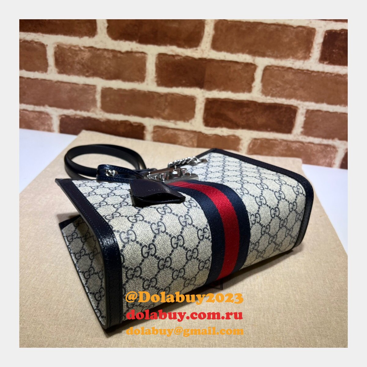 top quality G*u*i 498156 gg supreme padlock small shoulder bag