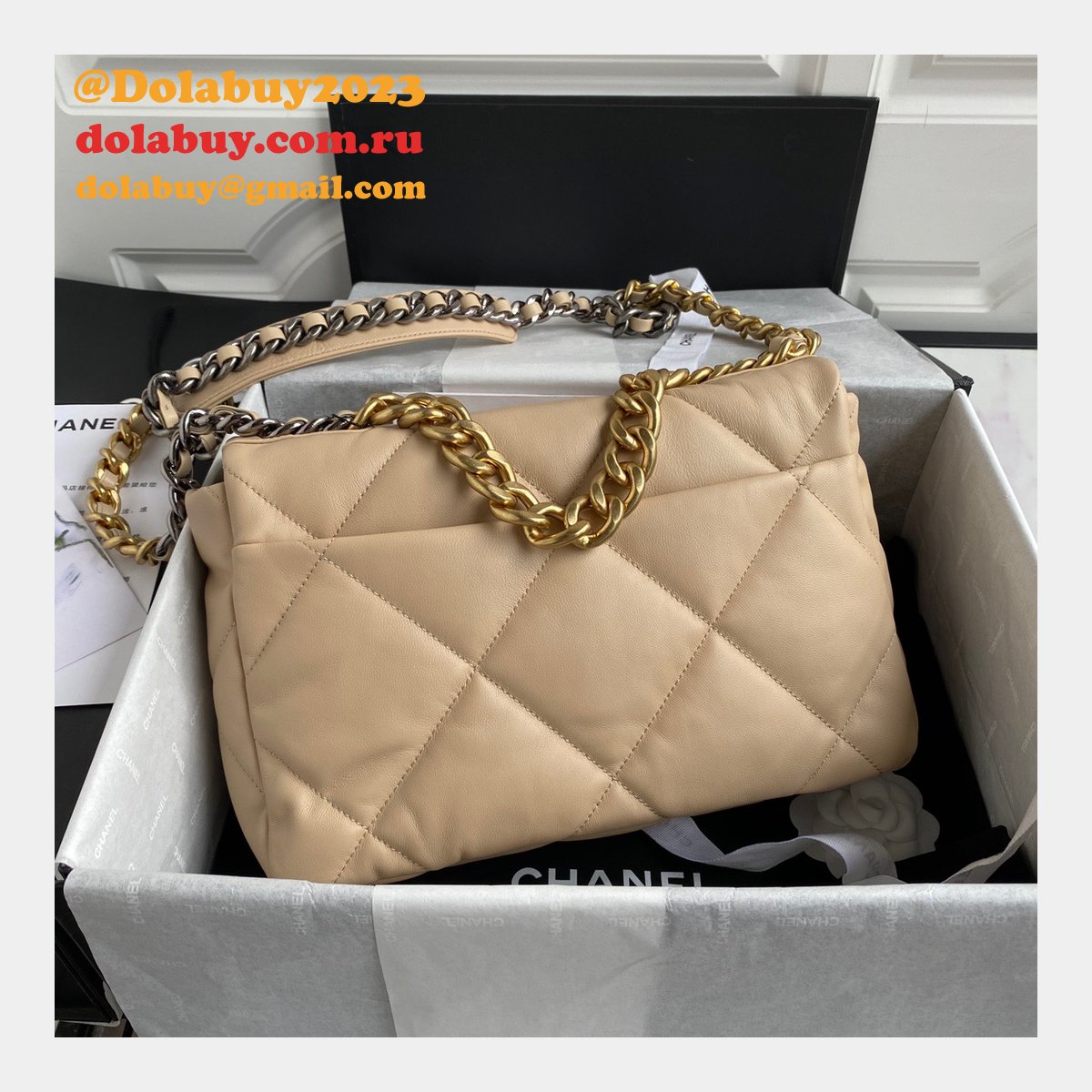 Top CC 19 Bags 2021 Apricot 30CM