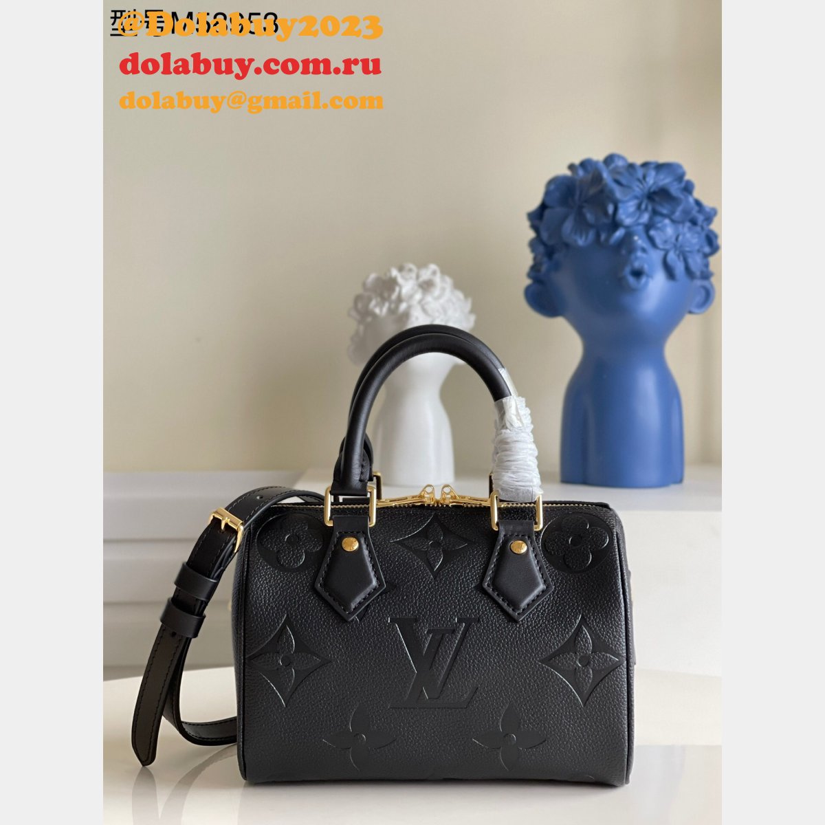AAAA Replica Louis Vuitton M58953 Speedy Bandoulière 20 Monogram Empreinte Black