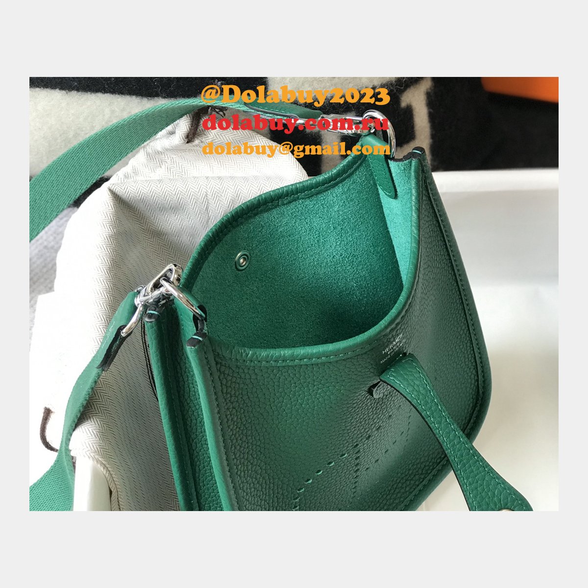 Hermes Evelyne Green Quality AAA+ Replica Handbags
