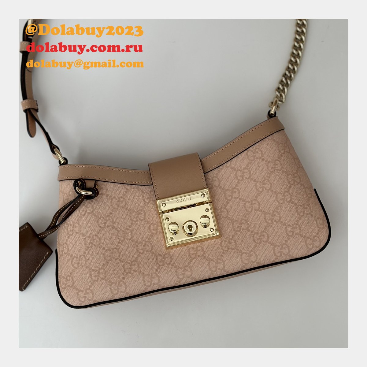 padlock fashion G*u*i duplicate shoulder 811705 bag