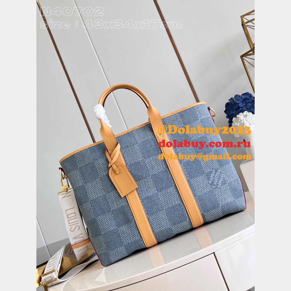 Louis Vuitton Copy N40702 Weekend Tote Damier Designer Men Bags