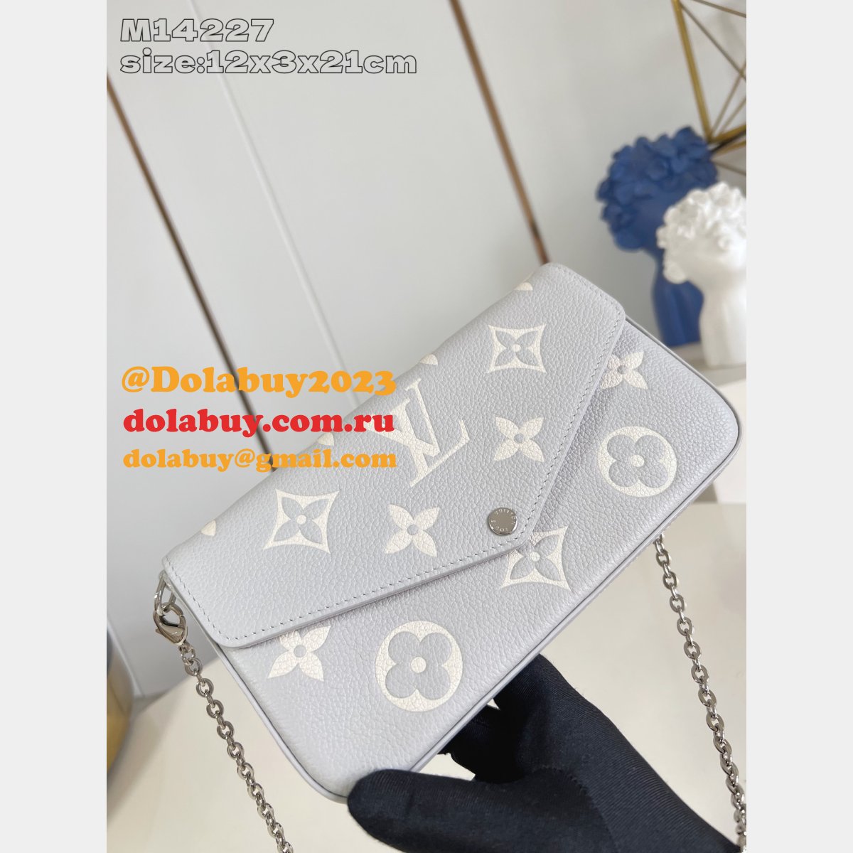 Louis Vuitton M14227 Félicie Pochette Monogram Empreinte Leather 1:1 Mirror Bag