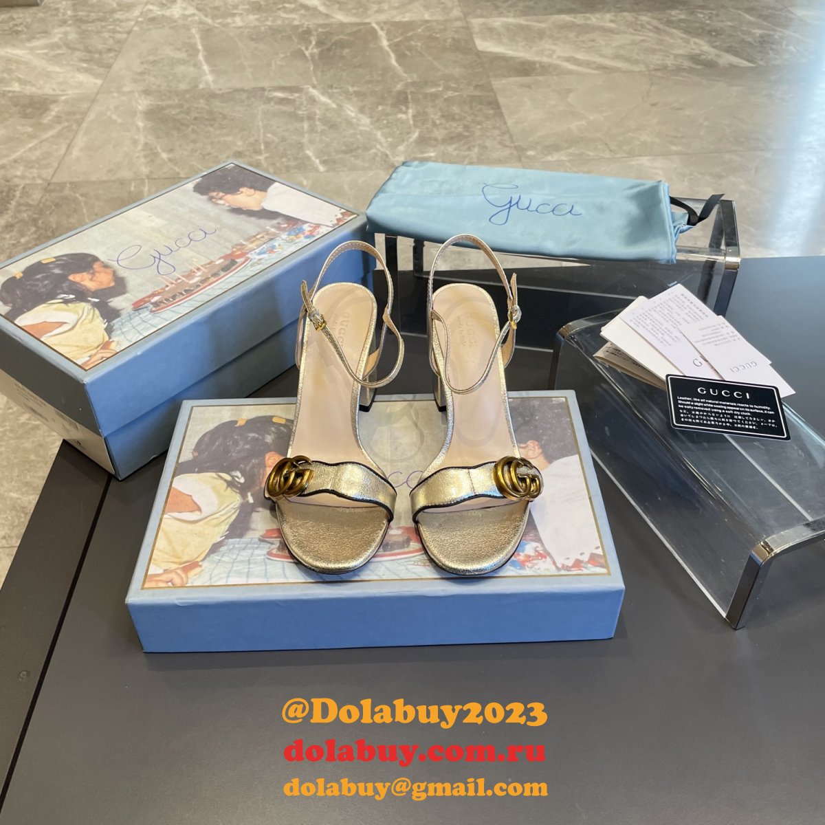 replica G*u*i wholesale classic high heel sandals shoes