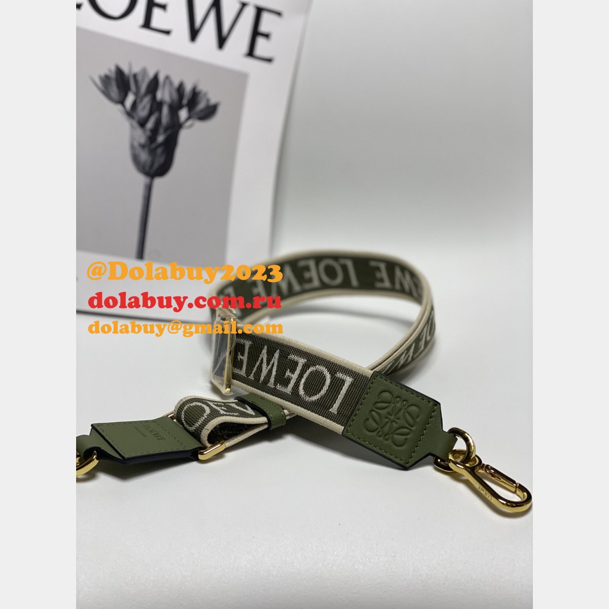 Best Loewe Anagram double-sided embroidered shoulder strap