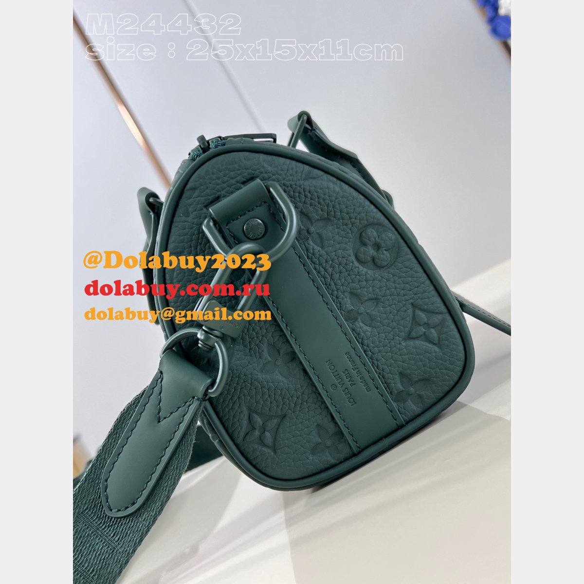 Green Shop Louis Vuitton Replcia Keepall Bandoulière 25 Taurillon Men M24432