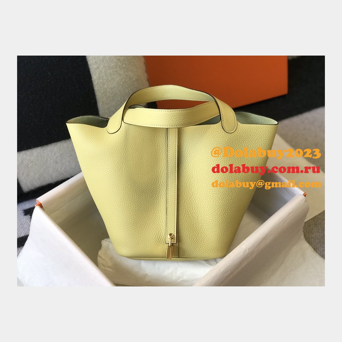 Luxury 7 Star Replica Designer Hermes Picotin 18/22cm Gold Online