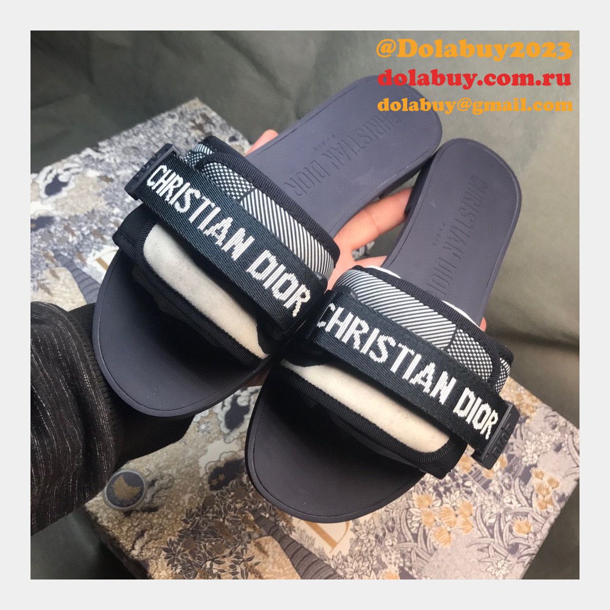 Replica Designer Dior Slipper dark blue