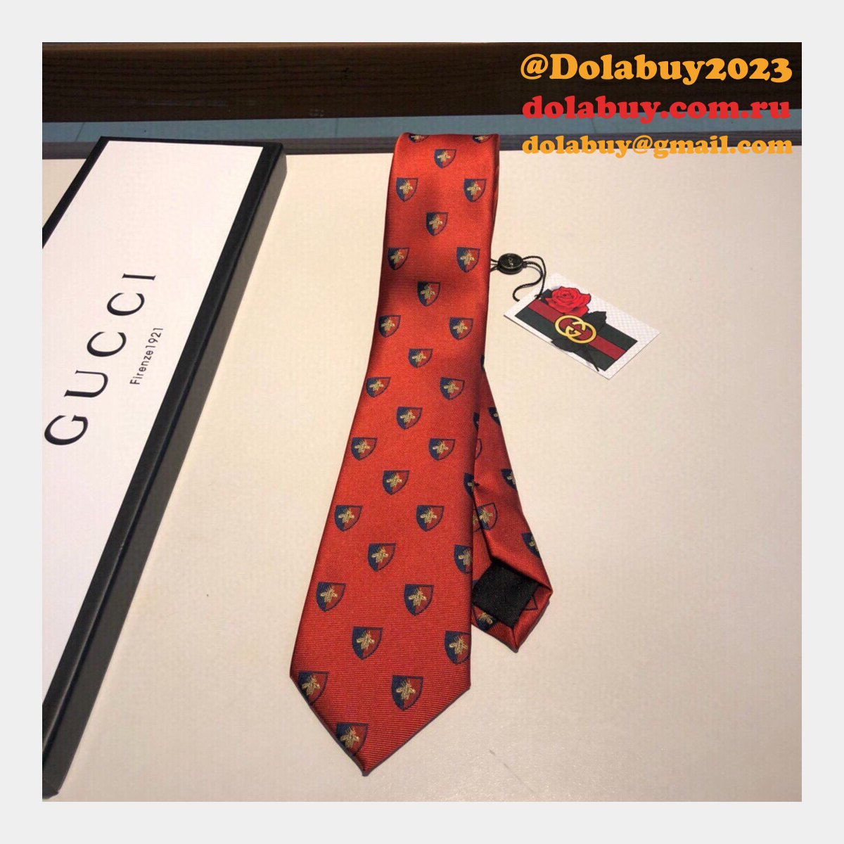 G*u*i silk tie jacquard crafts insect pattern