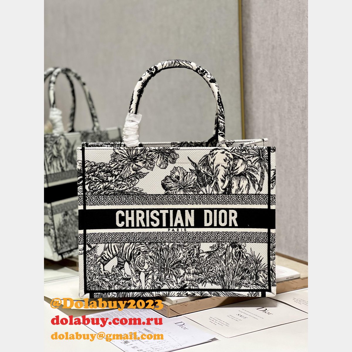 High-End Designer D-Stripes Bayadere Dior Replica 26.5/36/42CM Tote Bag