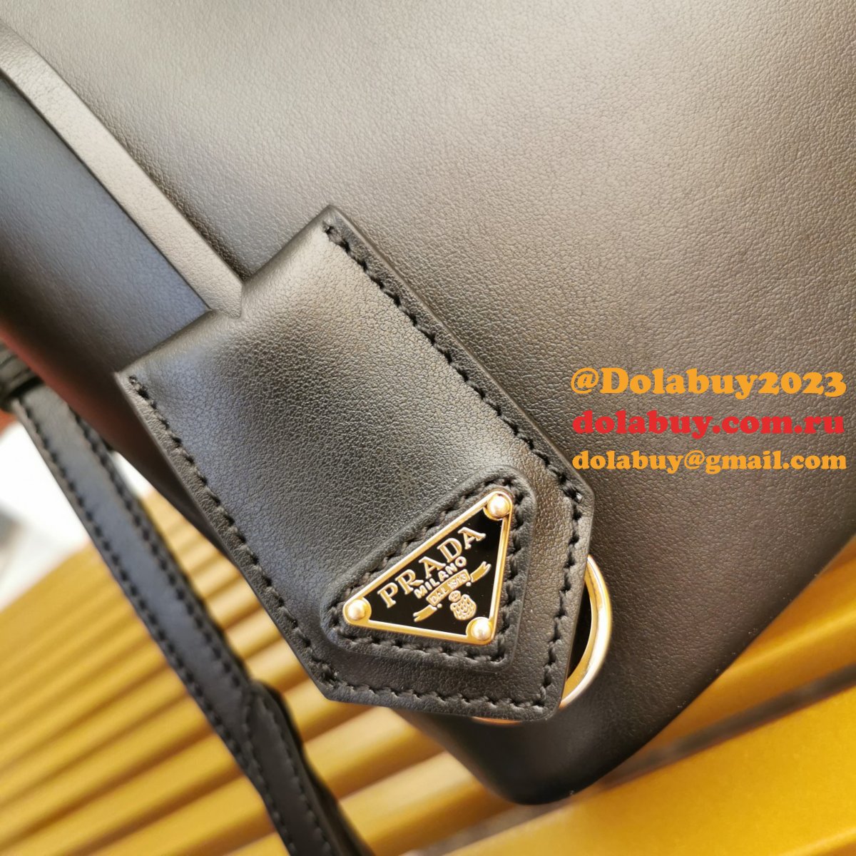 Platinum Prada 1BA373 Panier Saffiano Leather Perfect Replica Bag