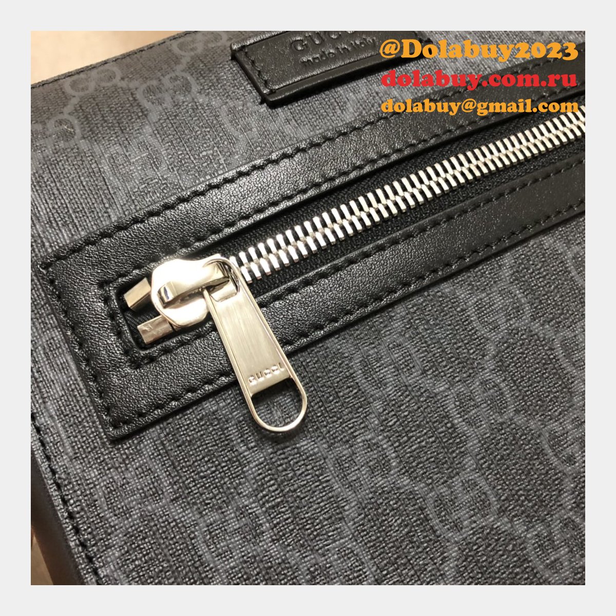 uk G*u*i fake black gg supreme small messenger 523599 bag