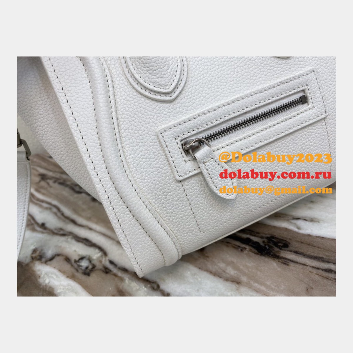 Buy Online Celine White Nano Luggage Bag-168243