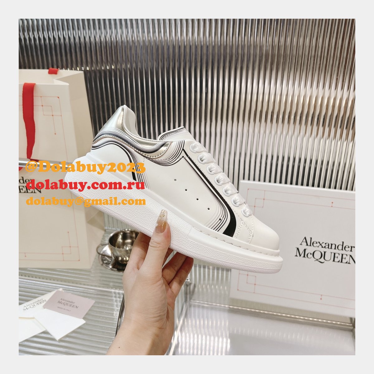 Top Quality ALEXANDER REPLICA women/men white shoes