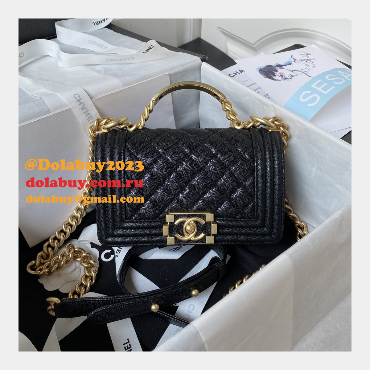 Boy High Quality A94804/A94805 Duplicate Flap 1:1 Copy From Original Bag