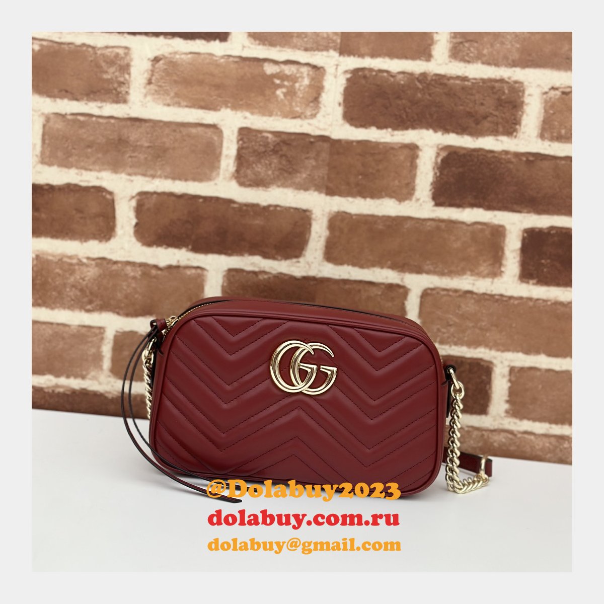 Gucci Perfect Knockoff Luxury 447632 GG Marmont Small Matelassé Shoulder Red Bag
