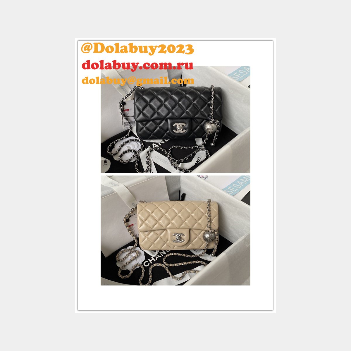 Luxury CC FLAP BAGS 20CM AS1787 SILVER BALL