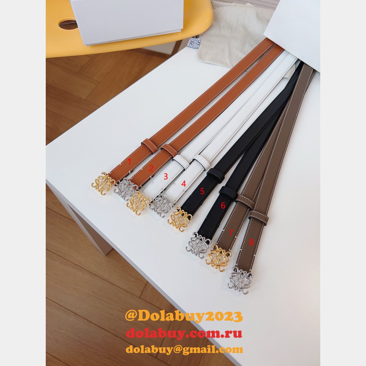 Luxury Inspired Loewe Anagram 2.0cm Width Replicas Belt