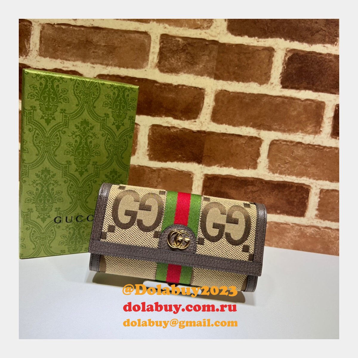 replica G*u*i high quality gg supreme ophidia continental 523153 wallet